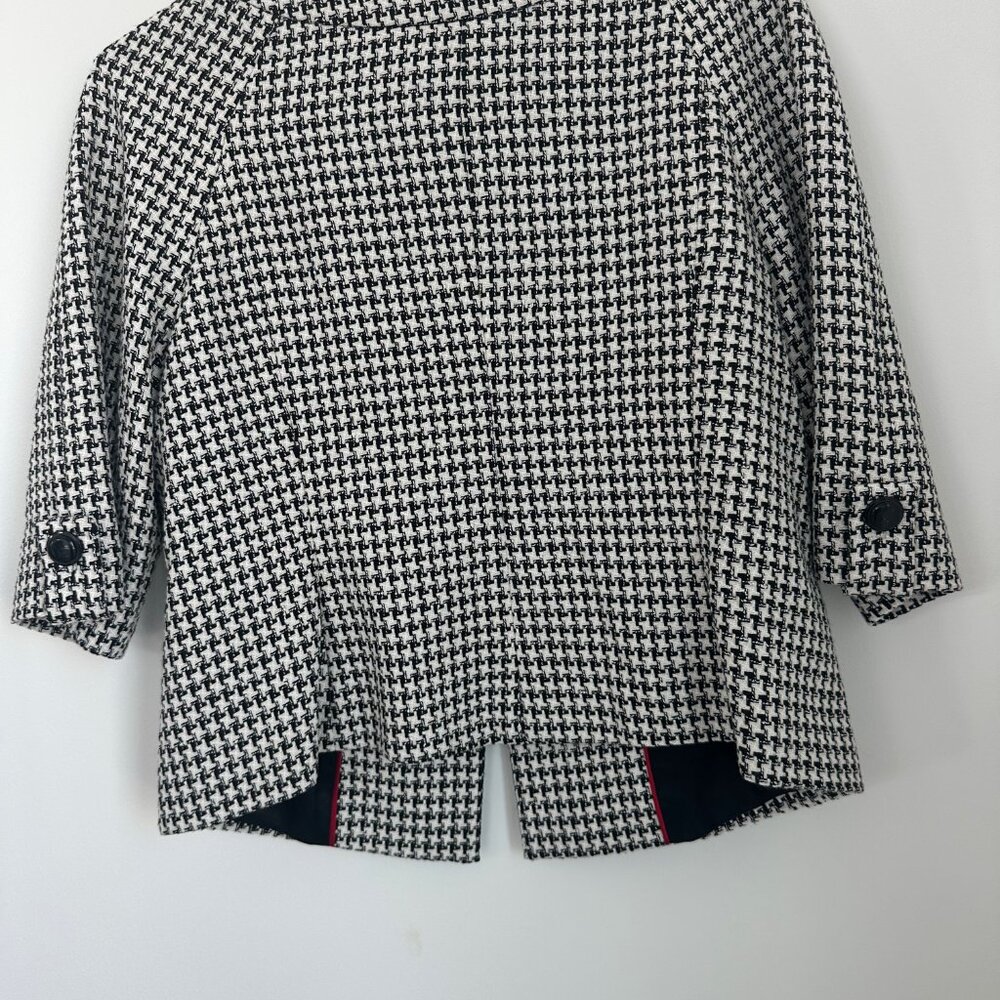 White House Black Market Houndstooth Blazer & Skirt Set | Classic Black & White - Picture 4 of 14